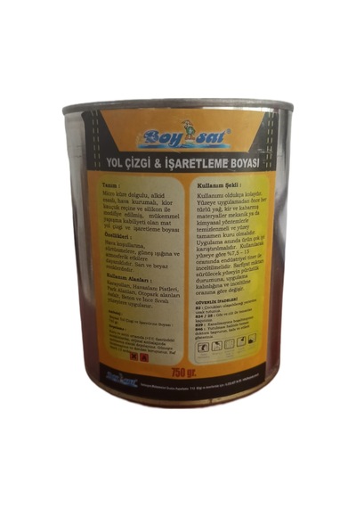 Boysat Yol Çizgi Şerit Ve İşaretleme Boyası Sarı 750 G