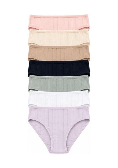 Nicoletta Kadın Külot 7 Li Paket Likralı Pamuklu Fitilli Kaşkorse Mi 724180 Mıxcolor