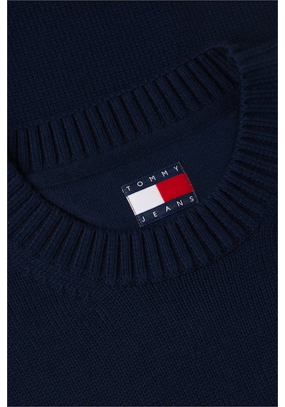 Tommy Hilfiger Tjm Reg Flag Sweater Cnck Erkek Mavi Kazak - Dm0dm23413
