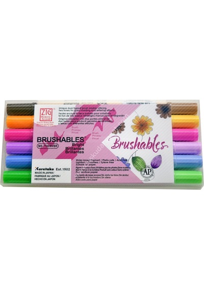 Zig Brushables 2 Renk Tonu Fırça Uçlu Marker Kalem 6'Lı Parlak Re