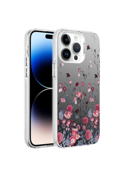 Zore İphone 14 Pro Max Uyumlu Desenli Ogaa Silver Sert Kılıf-çiçek Çiçek