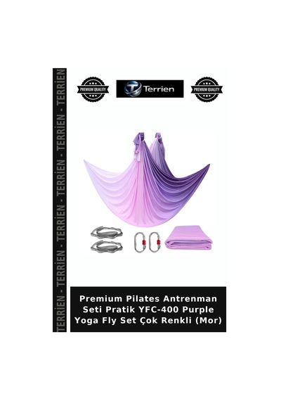 Premium Pilates Antrenman Seti Pratik Yfc-400 Purple Yoga Fly Set Çok Renkli Mor