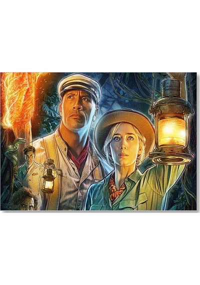 Cakasepetim Emily Blunt Dwayne Johnson Fenerleriyle Ahşap Mdf Tablo