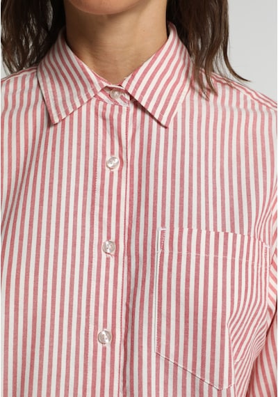 Colin's Colins Boyfriend Fit Shirt Neck Çizgili Kadın Kirmizi Uzun Kol Gömlek Cl1081918 Q1.v1 Red Kırmızı