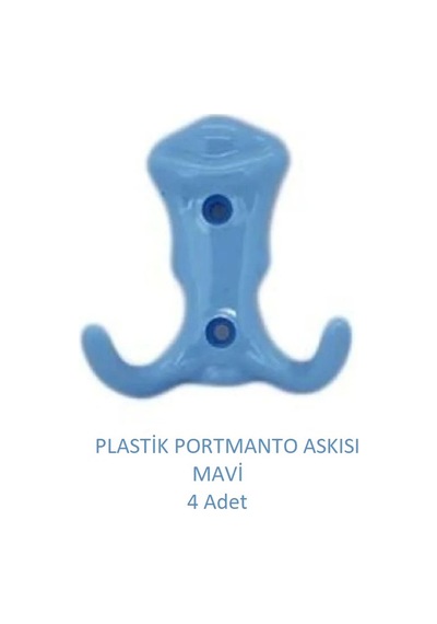 Adilon.Ist Askı, Plastik 4 Adet Mavi Askı, Mobilya Dolap, Portmanto Askısı