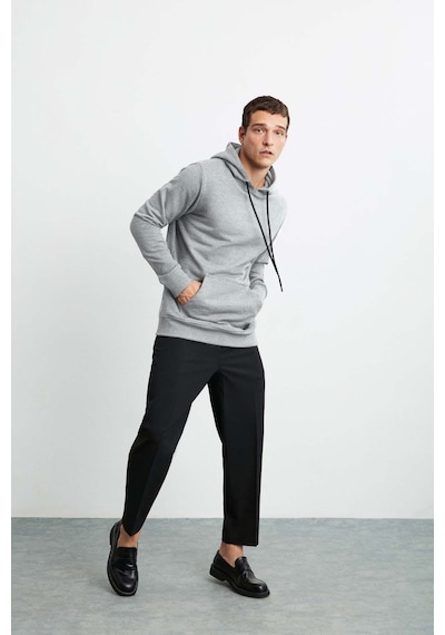 Grimelange Jorge  Erkek Yumuşacık Kapüşonlu Organik Pamuk Kanguru Cepli Regular Grimelanj Sweatshirt