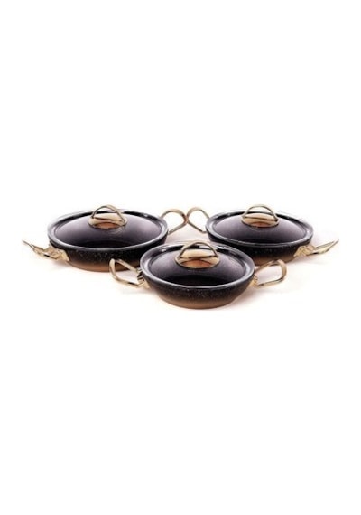 Oms Granit 3 Lü Sahan Set 3032 Gold Gold - Siyah