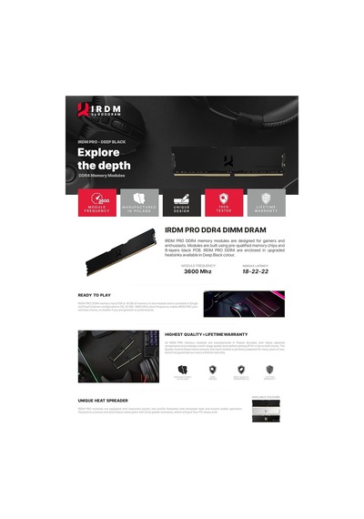 Irdm Pro 16gb 1x 16gb Ddr4 3600mhz Bellek Modülü