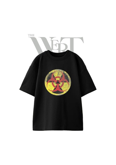 Thewert Biohazard Tasarım Baskılı Ünisex Siyah Oversize T-shirt