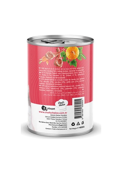 Chef's Choice Pumpkin Pate Lamb Kuzulu Balkabaklı Tahılsız Yetişkin Kedi Konservesi 24 x 400 G