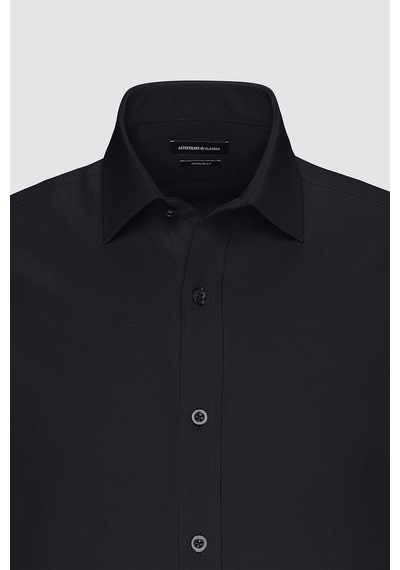 AC&Co / Altınyıldız Classics Erkek Sıyah Comfort Fit Geniş Kesim Klasik Yaka Pamuklu Rahat Armürlü Gömlek Siyah AC&Co / Altınyıldız Classics Erkek Sıyah Comfort Fit Geniş Kesim Klasik Yaka Pamuklu Rahat Armürlü Gömlek Siyah