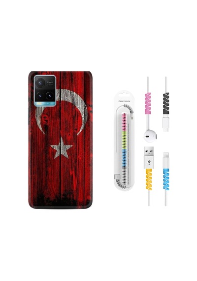 Vivo Y33S Kılıf Kablo Koruyuculu Şanlı Türk Bayrağı 2 1317