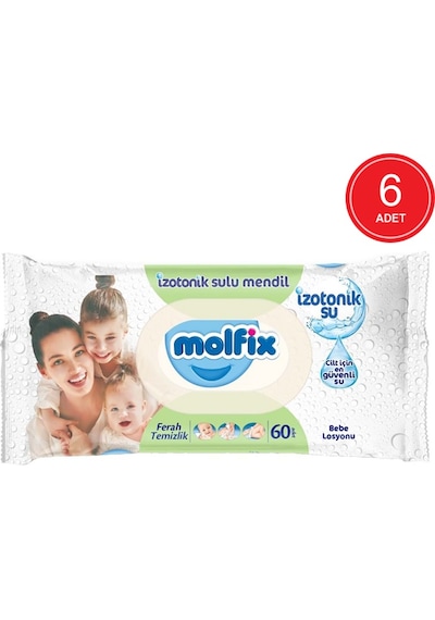 Molfix Ferah Temizlik Izotonik Sulu Mendil 6 X 60'Lı