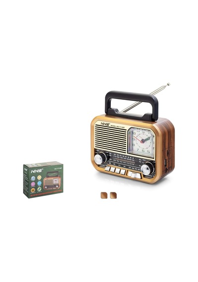 Hadron Nns Ns7113bt Bluetooth Nostaljik Fm Radyo Tws Usb Tf Analog Saatli Taşınabilir Hoparlör