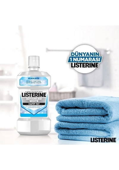 Listerine Advanced White Hafif Tat Alkolsüz Ağız Bakım Suyu 500  ml + 250 ml