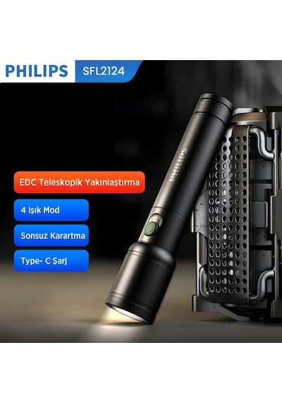 Philips Sfl2124 250 Lümen 5w Led El Feneri Teleskopik Zoom Sos Mo Renksiz