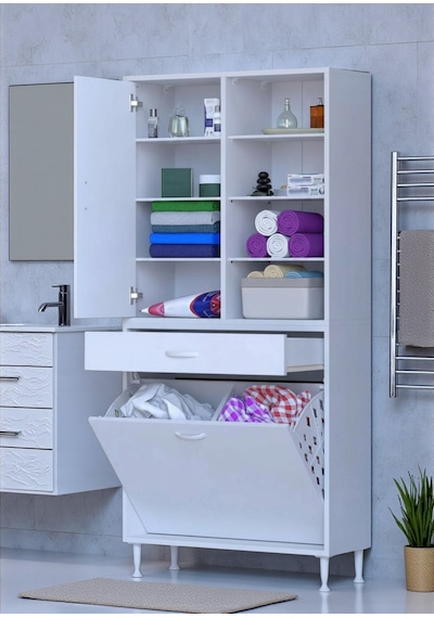 Eliusta Rule Sepetli Banyo/mutfak Dolabı 70 Cm Genişliğe Sahip 70x171x32,5 Cm İki Sepetli Beyaz Dolap Beyaz Eliusta Rule Sepetli Banyo/mutfak Dolabı 70 Cm Genişliğe Sahip 70x171x32,5 Cm İki Sepetli Beyaz Dolap Beyaz