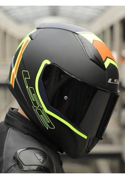 Rapid 2 Extra Full Face Motosiklet Kaskı Siyah Vizörlü Mat Sarı - Mavi