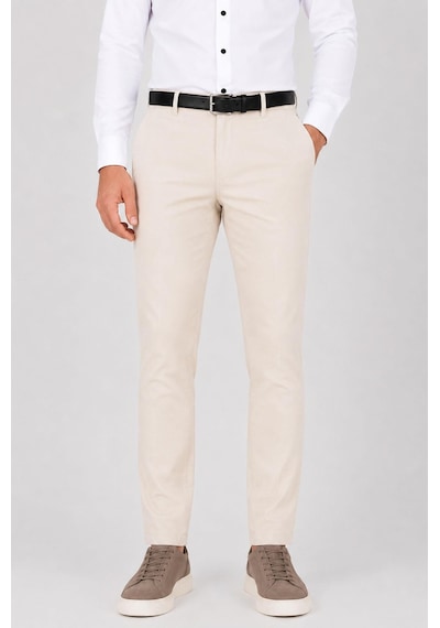 Classics Men Caserta Slim Fit Likralı Boru Erkek Kumaş Pantolon - 7712 Krem
