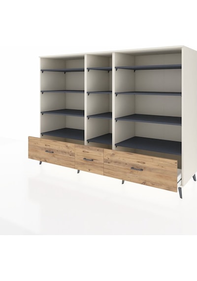 Kronos Dolap 12 Raflı 3 Çekmeceli 220x59x163 Aytaşı-antrasit/çam Aytaşı-antrasit/çam Kronos Dolap 12 Raflı 3 Çekmeceli 220x59x163 Aytaşı-antrasit/çam Aytaşı-antrasit/çam