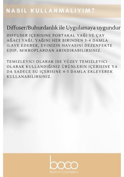 Boco Born In Cosmetics Çay Ağacı Yağı + Portakal Uçucu Yağı 2 x 10 ML