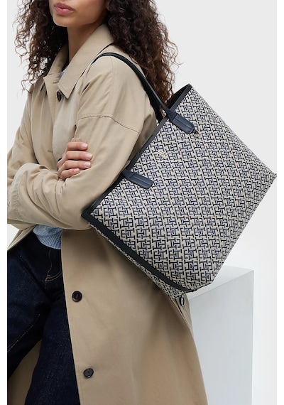 Tommy Hilfiger Jakarlı Omuz Askılı Çanta Kadın Çanta Aw0aw18889 0gy Mavi