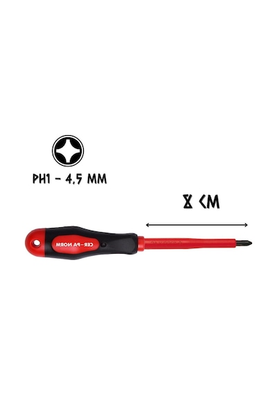 Cer-pa Norm Prosoft İzoleli Tornavida Mıknatıslı Yıldız Uçlu Ph1 - 8 Cm.