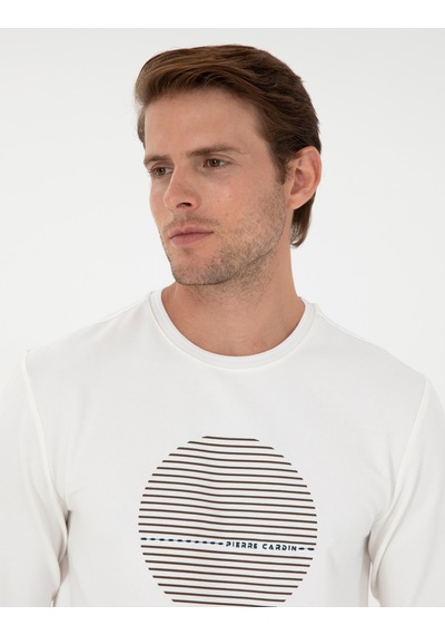 Pierre Cardin Erkek Ekru Sweatshirt 50290634-vr019 Ekru