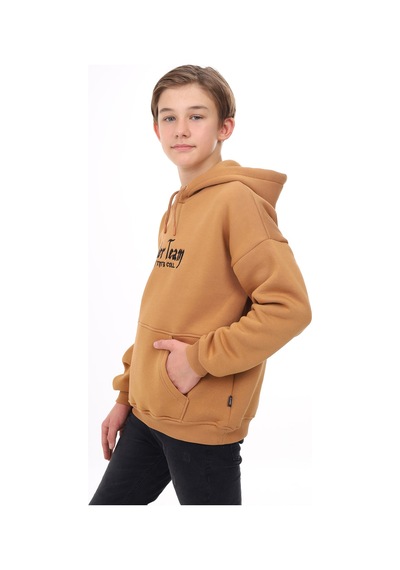 Toontoy Kids Toontoy Erkek Çocuk Oversize Kapüşonlu Cepli Düşük Omuz Baskılı Sweatshirt - 2 İplik Kahverengi Toontoy Kids Toontoy Erkek Çocuk Oversize Kapüşonlu Cepli Düşük Omuz Baskılı Sweatshirt - 2 İplik Kahverengi