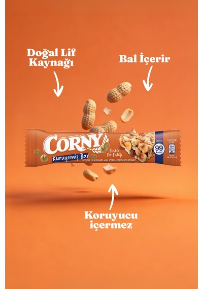 Fındıklı Yer Fıstıklı Doğal Lif Kaynağı Kuruyemiş Bar 20g X 12 Adet