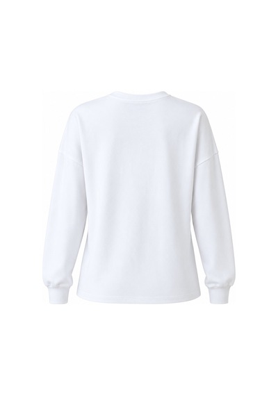 Laluvia Beyaz Taş İşlemeli Sweatshirt - 261010 Siyah