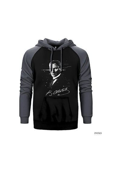 Atatürk Poster Sarı Renk Reglan Kol Sweatshirt / Hoodie
