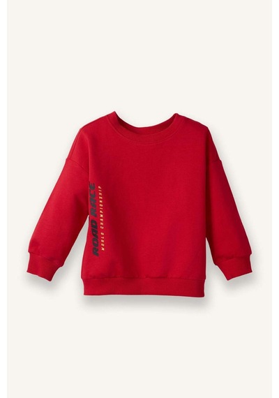 Defacto Erkek Bebek Bisiklet Yaka Baskılı Sweatshirt G6139a526sprd79 Kırmızı-rd79
