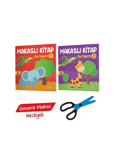 Kes Yapıştır Makaslı Set (Makas Hediyeli)