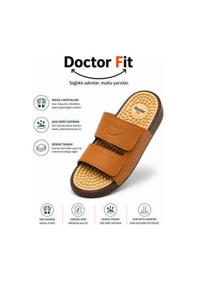 Doctor Fit Refleksoloji Rahatlatıcı,akapunktur Masaj Terliği Taba Erkek Terliği 44 Numara