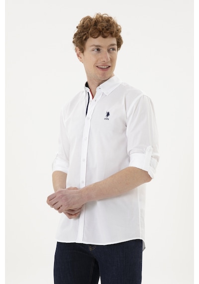 U.s. Polo Assn. Erkek Beyaz Gömlek Desenli 50288312-vr013 Beyaz