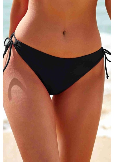 Angelsin Özel Tasarım Bağlamalı Bikini Altı Siyah 001