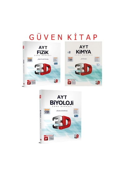 3d Yayınları Ayt Fizik Kimya Biyoloji Soru Bankası Seti
