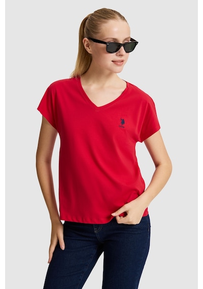 U.S. Polo Assn. U.s. Polo Assn. Kadın Kırmızı Tişört Basic 50323541-vr171 Basıc Kırmızı