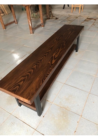 Bintaşmobilya Ceviz Rengi Kütük Ağaç Tv Sehpası 170X35.Cm