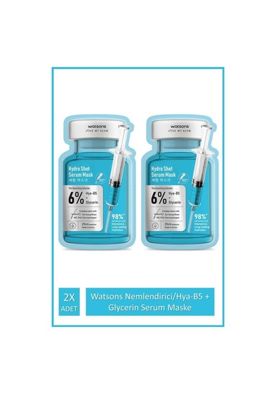Watsons Nemlendirici/hya-b5 + Glycerin Serum Maske 2x