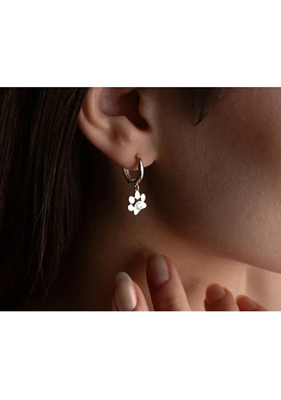 925 Ayar Pati Küpe Kişiye Özel Pati Küpe.rose.gold.rodaj Gümüş 14957359