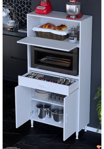 Vio 85 Cm 1 Fırın Veya Mikrodalga Dolabı Çekmeceli Kapaklı Çok Amaçlı Mutfak Dolabı Beyaz Vio 85 Cm 1 Fırın Veya Mikrodalga Dolabı Çekmeceli Kapaklı Çok Amaçlı Mutfak Dolabı Beyaz