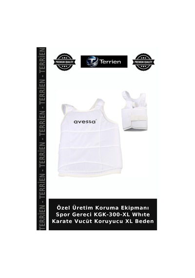 Özel Üretim Koruma Ekipmanı Spor Gereci Kgk-300-xl Whıte Karate Vucüt Koruyucu Xl Beden Beyaz