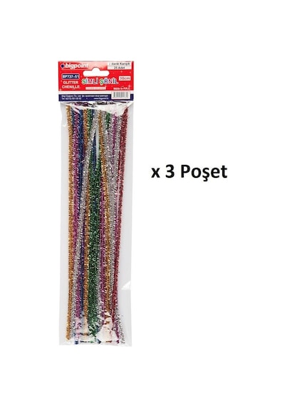 Bigpoint Simli Şönil 30 Cm 7 Renk / 25'li Poşet X 3 Poşet