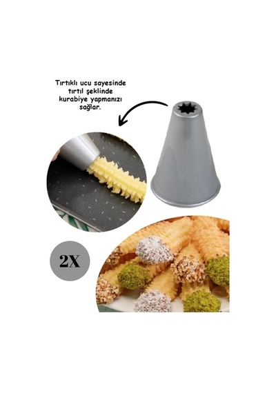 2'li Tırtıl Krema Kurabiye Şekillendirici Plastik Gri Diğer