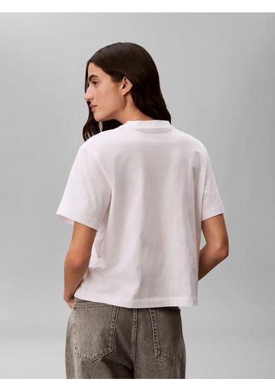 Calvin Klein Ss Boxy Seasonal Mon, Yaf, Xs Beyaz Kadın T-shirt