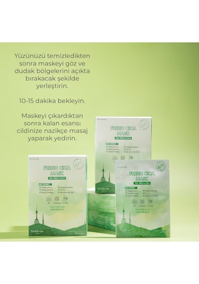 Muldream Fresh Cica Çay Ağacı Yağı Kağıt Yüz Maskesi 25 ML