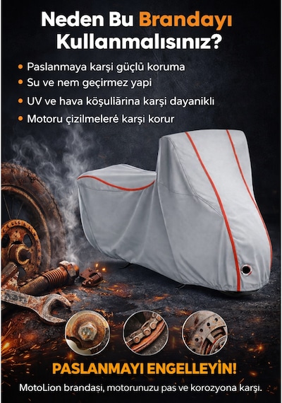 Rks Fort 250 Topcase Uyumlu Gri-kırmızı Dikiş.kilitli Motor Brandası.