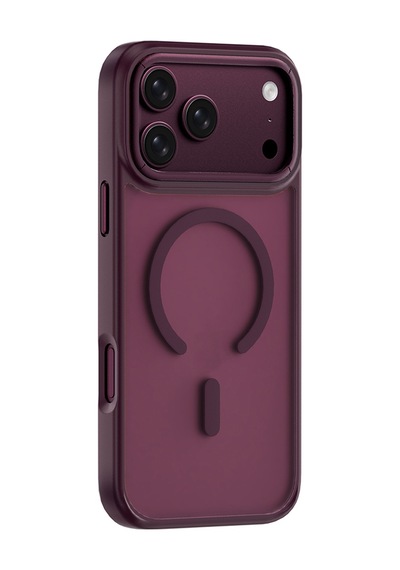 Apple iPhone Uyumlu 18 Pro Max Kılıf Wiwu Fgg-012 Armorpro Serisi M-safe Özellikli Parmak İzi Önleyici Bordo